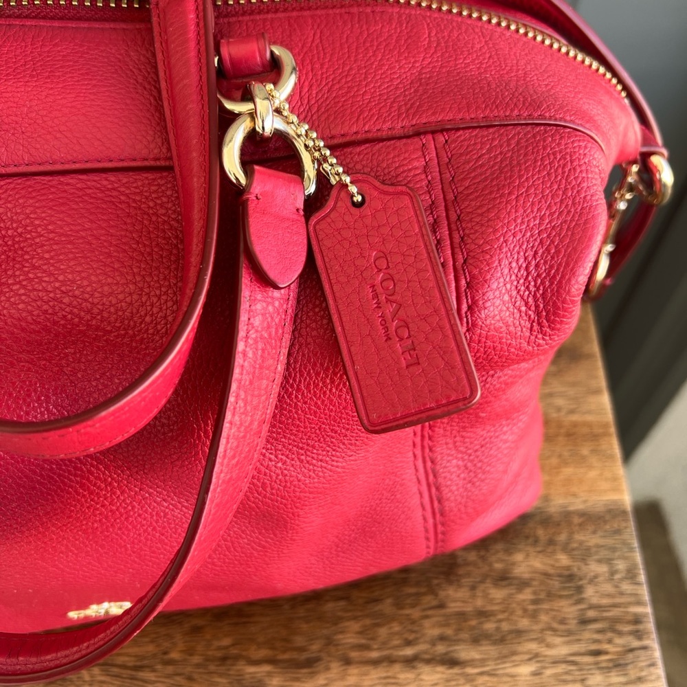 Coach Lenox Satchel Red - Picture 3 of 12
